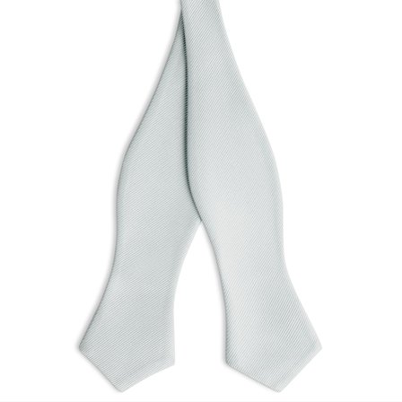 Silver-tone Self-Tie Grosgrain Diamond Tip Bow Tie for Men - Self-tie bow ties