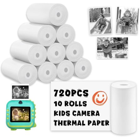 10 ruller instant printerpapir, kompatibelt med termisk printerpapir (57 x 25 mm)