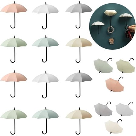 18 stk selvklebende veggkroker Paraply multifunksjonelle veggkroker, for kjøkken baderom vegg veggkrok