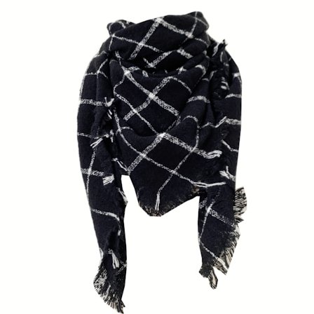 Vintage Rutete Triangelsjal Varmt Skjerf Par Kuldebeskyttelse Sjal Halsvarmer [DB]