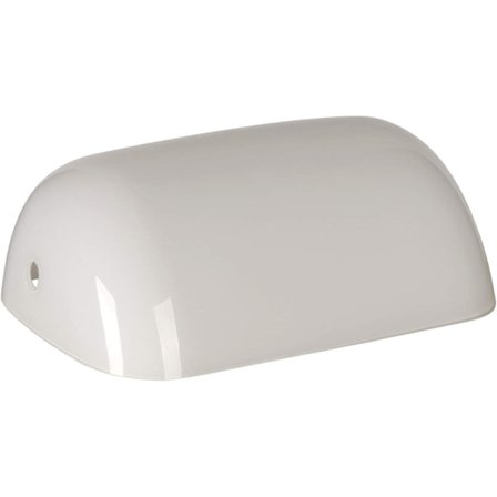 Hvid glasbankershade-skærm til skrivebordslampe