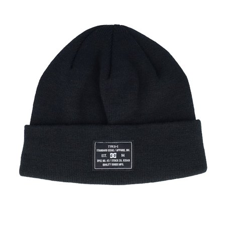 DC - Nero cuff Beanie - Frontline Black Cuff @ Hatstore