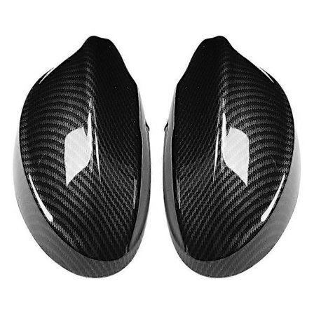 Venstre Højre Sæt Kulfiber Stil Dør Sidespejl Beskytter Bakspejl Dæksel Passer til E90 05-07