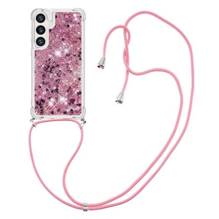SKALO Samsung S24 Kvicksand Glitter Mobile Collar - Pink Pink