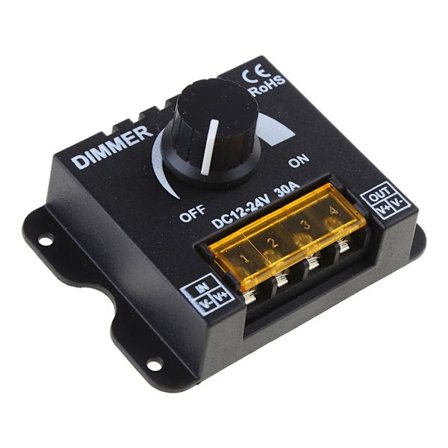 DC 12V 24V 30A LED Lyslist PWM Dimmerkontroller med Aluminiumhus