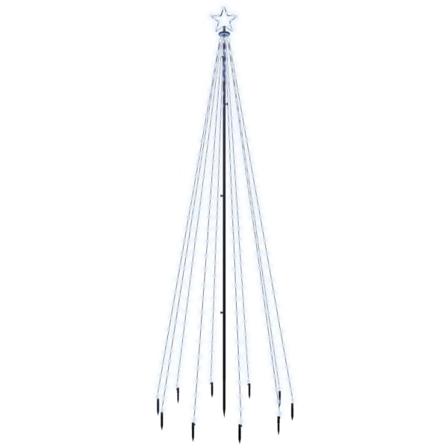Vidaxl Julgran Med Markspett 310 Kallvita Lysdioder 300 Cm Vit