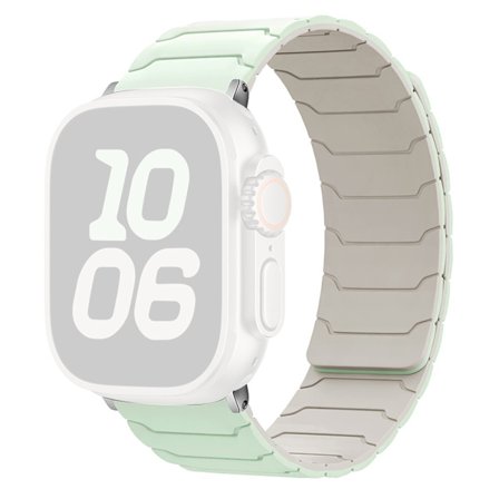 KALEBOL Silicone Magnetisk Watch Band Apple Watch Series 10 46mm Strap - Lys Mint + Stjernelys