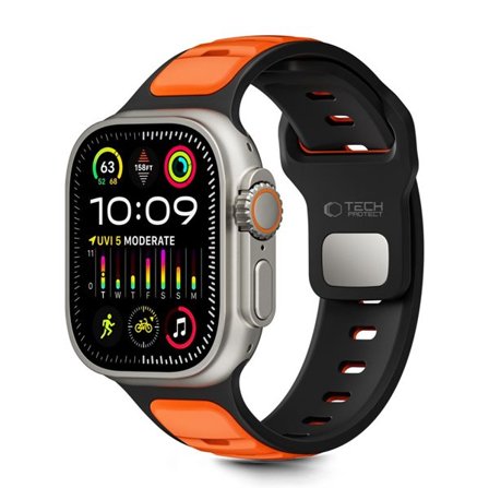Tech-Protect IconBand Line-rem til Apple-ur 44/45/46/49 mm - sort og orange