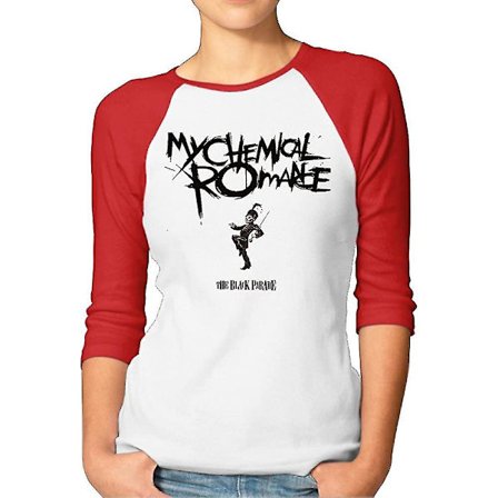 Ptcy Black Parade Mcr Band Women's Athletic Raglan T-shirts Röd