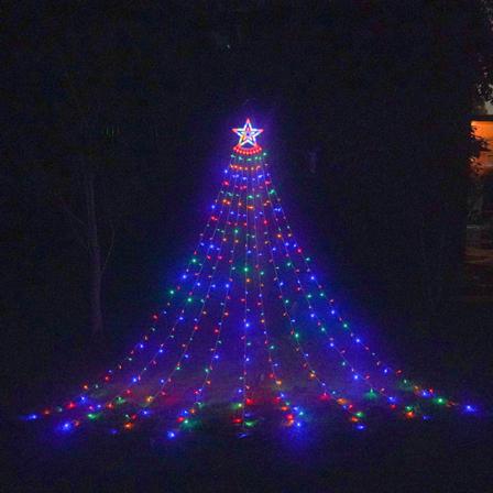 Utendørs juledekorasjoner, 3,5M julelysstjerne LED-foss
