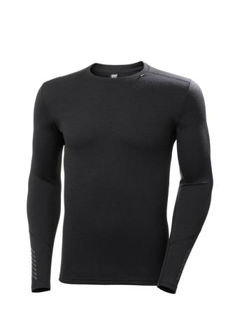 Lifa Merino Midweight Crew Tops Base Layer Tops Black Helly Hansen