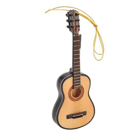 Livaktig Miniatyr Gitar Ornament i Tre for Juletre Stue Studierom Dekorering