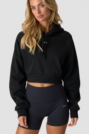 Everyday Cropped Hoodie Black