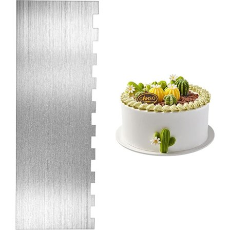 tårtskrapa dubbelsidig mönstrad kant randig skrapa 22 cm