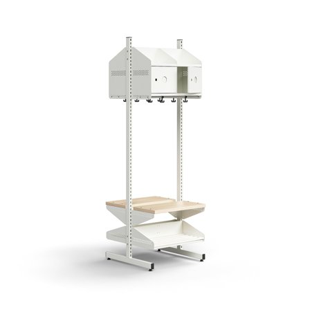 Garderobenschrank ENTRY, Grundmodul, bodenstehend, 1800 x 600 x 600 mm, weiß