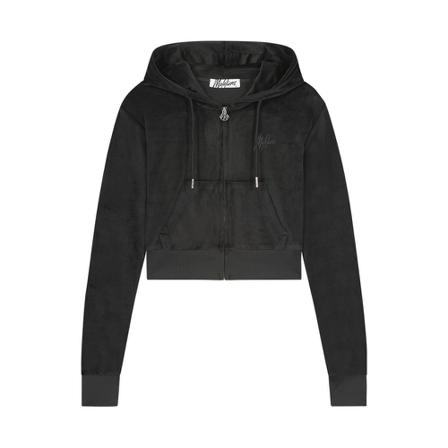 Malelions, Logo Zipped Hoodie Zwart, Dames, Maat:L