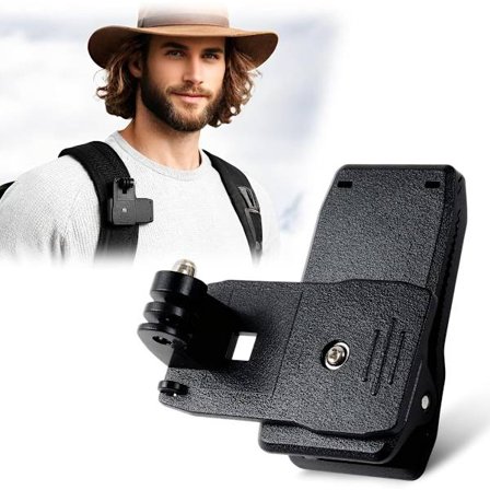 Oppgradert 360° roterbar ryggsekkklemmeholder for belte, skulderklemme for ryggsekk, hurtigklemme for actionkamera