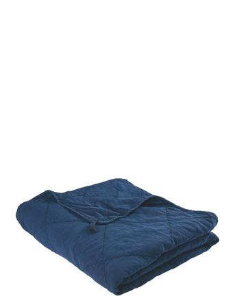 Plaid Cotton W Linentassels Home Textiles Cushions & Blankets Blankets & Throws Blå C'est Bon