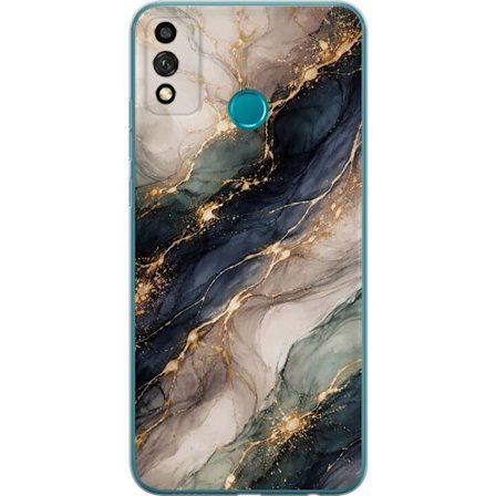 Yhteensopiva Puhelinkuori Honor Honor 9X Lite Ylellinen abstrakti marmoritaide mustalla, valkoisella ja kullalla elegantteine linjoineen, eksklusiivin