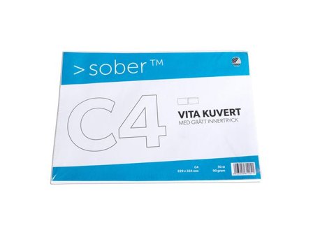 SOBER Kuvert konsument C4 229x324mm remsa 50/fp - Lyreco - Emballage och lagerutrustning - Kuvert och postemballage - Kuvert - C4