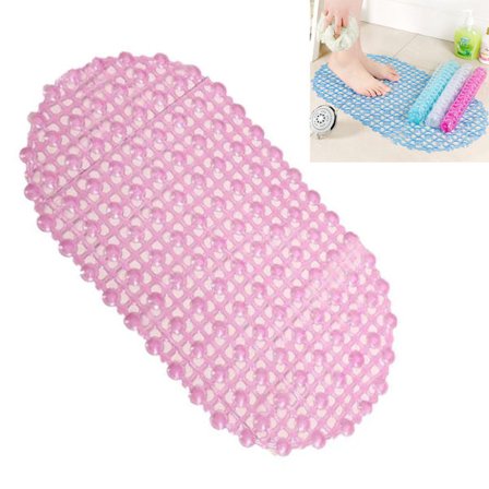 Badeværelsesmåtte Skridsikker - Transparent Boblemåtte - Pink - 66*37cm - 1 stk