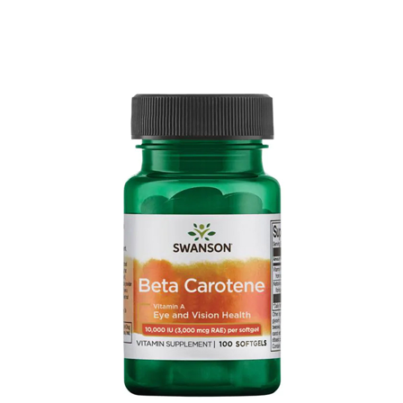 Swanson Betakaroten 10000 Iu (3,000 mcg Rae) 100 mjuka kapslar