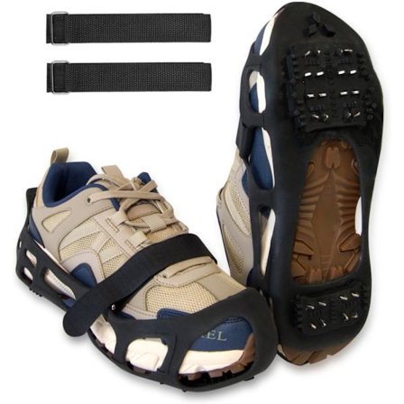 Skridsikre ispigge til sko, skridsikre gummipigge, stegjern, skridsikre stegjern, slip-on strækfodtøj X-Large (10-13 herre/11,5-14)