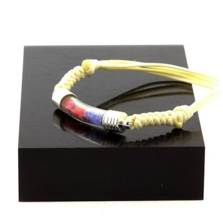 Stenar och mineraler. Tanzanit + Raw Spinel Armband. Beige.