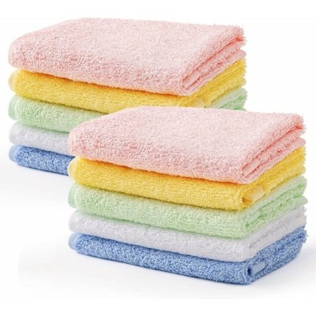 10 stk. Babyhåndklæder Håndklæder Bambusfiber Ansigtsvådservietter 25 25 Cm Børnehåndklæder Flerfarvede Badehåndklæder Køkkenhåndklæder