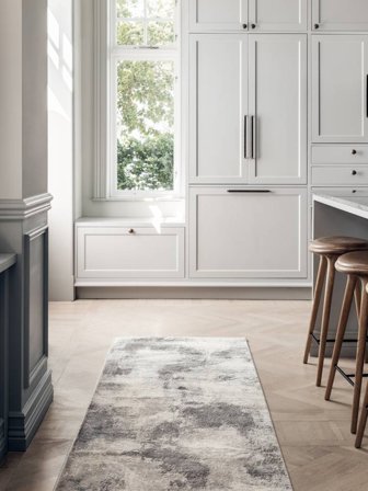 Mila 80X350 Pequeno Cinzento Passadeira Tapete