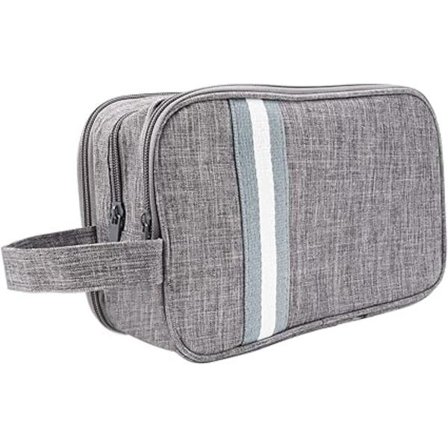 1 stk. Grå Toilettaske til Mænd, Rejsetoilettaske, Våd