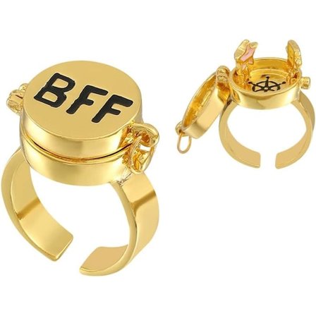 BFF-ringar Öppningsring Söt Anime Estetisk Ring,BFF-ringar för kvinnor Flickor Söt