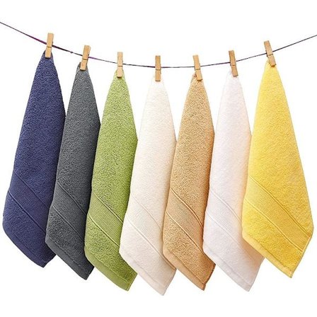 Luksushåndklædesæt med 7, 14" x 14" Små firkantede håndklæder, Køkkenhåndklæder, Babyhåndklæder, Børneansigt