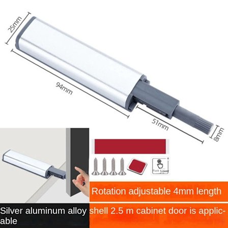 Skabsdør Sugekop Dør Rebound Enhed SØLV