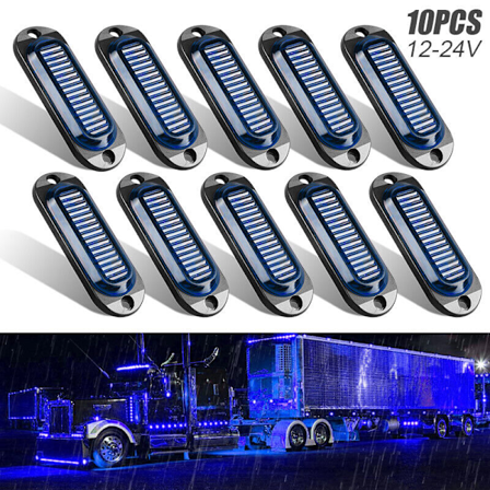10X 4-LED Grön Sidomarkering Clearance Trailer Truck RV Ljus