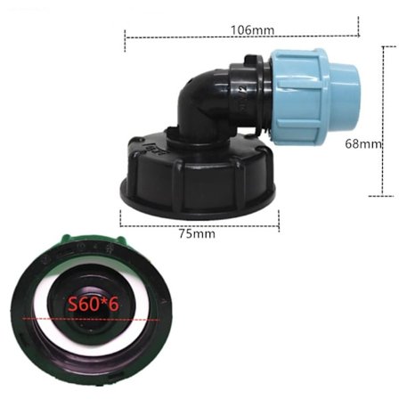 Tank Adapter Connector 20MMELBOW RØR ALBUERØR