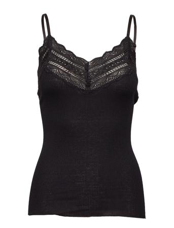 Strap Top W/ Lace Black Rosemunde