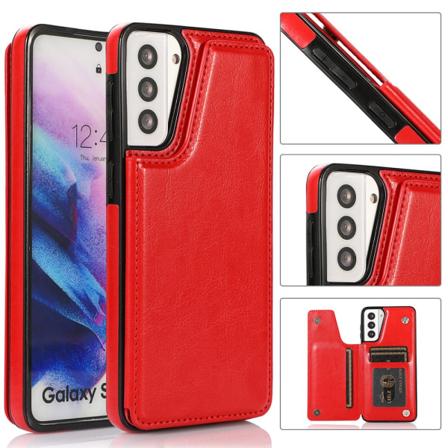 Samsung Galaxy S21 - Tyylikäs kuori korttikotelolla Röd