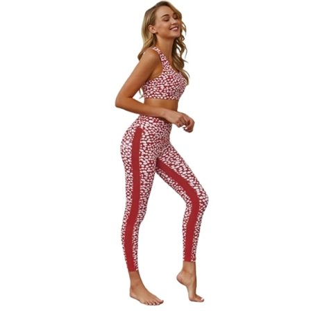 Prickig Yoga Fitness 2-delat Träningsset Röd