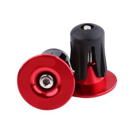 2 stk Farverige Aluminium Cykel Styrstang Greb End Plugs Caps (Rød)
