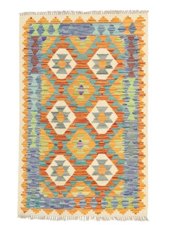 Hand Woven Kilim Afghan Old Style Rug 82X128 Orange/Brown