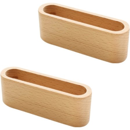 2 stk Træ Visitkort Holder Træ Kort Etui Stativ Træ Kort Etui til Skrivebord Ryddeligt Kontor Tilbehør