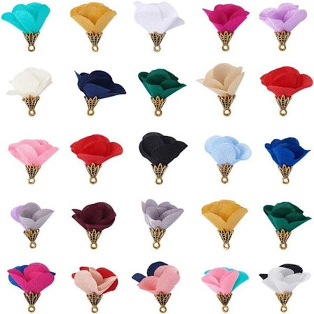 Flower Anheng Blandede Farge Stoff Chiffon Flower