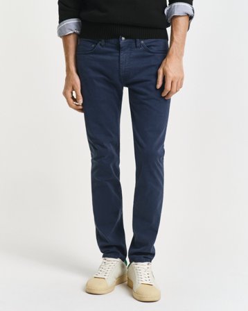 GANT Herren Slim Fit Desert Jeans (40/32) Marineblau