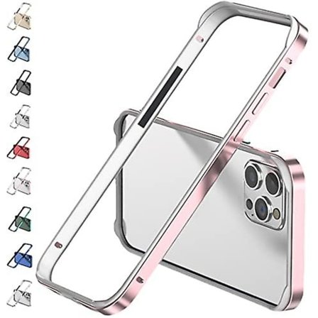 Aluminiumram Metall stötfångare Case Kompatibel Iphone 15 Pro Max/15 Pro/15 Plus med upphöjd kantskydd