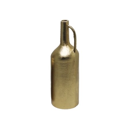 Antik guld aluminiumsvase, 10x10x31 cm