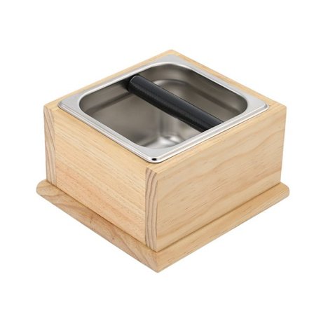 Knock Box Bambus og Rustfrit Stål Kaffekande og Silikone