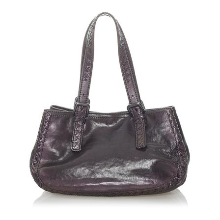 Bottega Veneta Vintage, Pre -owned Leather Shoulder Bag Paars, Dames, Maat:ONE Size