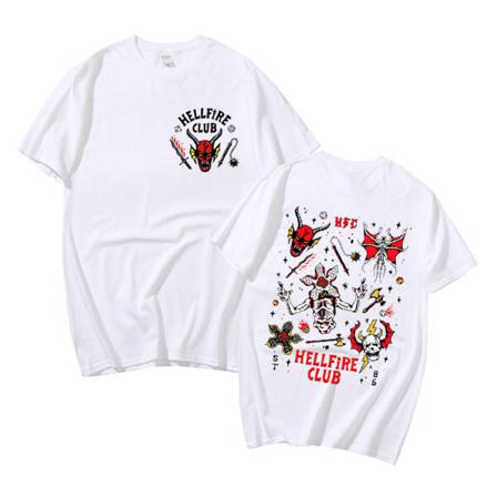 Hellfire Club Print Fashion T-shirt Toppar För Män Och Kvinnor White Xl