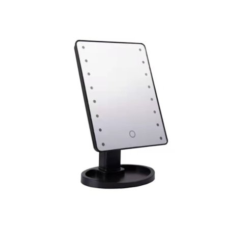 LED-meikkipöytäpeili, lamppupeili 16 lampulla, työpöydän meikkipöytäpeili (musta, 16-valoinen ladattava malli)